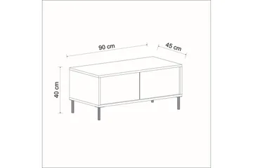 Imaj Soffbord 90 cm Rektangulärt med Lådor i Målat Trä - Beige - Möbler - Bord & matgrupper - Soffbord