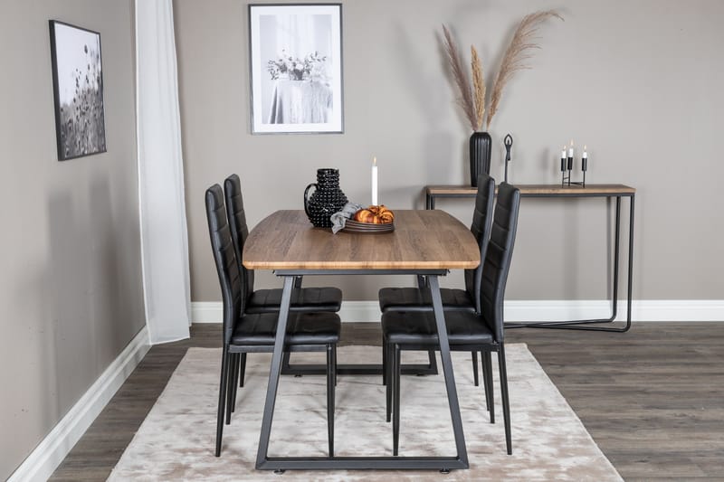 Inca Matgrupp 160 cm Rektangulär med 4 Slim stolar - Möbler - Bord & matgrupper - Matgrupper