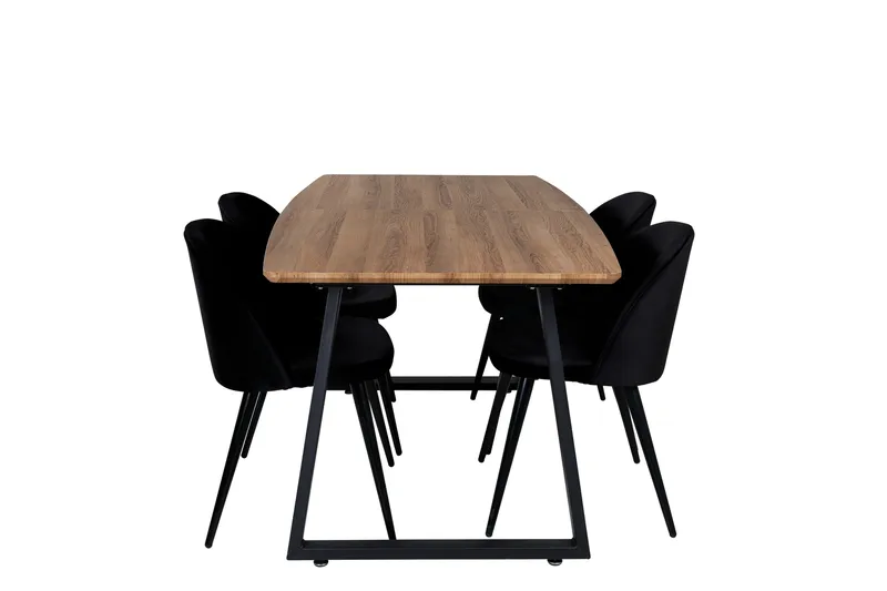 Inca Matgrupp 160 cm Rektangulär med 4 Velvet stolar, undefined