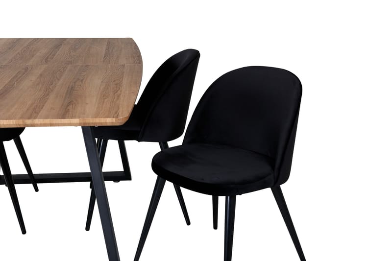 Inca Matgrupp 160 cm Rektangulär med 4 Velvet stolar - Möbler - Bord & matgrupper - Matgrupper
