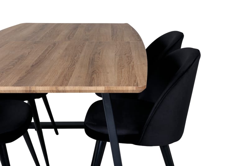 Inca Matgrupp 160 cm Rektangulär med 4 Velvet stolar - Möbler - Bord & matgrupper - Matgrupper