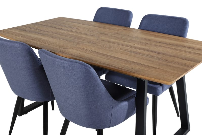 Inca Matgrupp 160 cm Rektangulär med 4 Plaza stolar - Svart - Möbler - Bord & matgrupper - Matgrupper