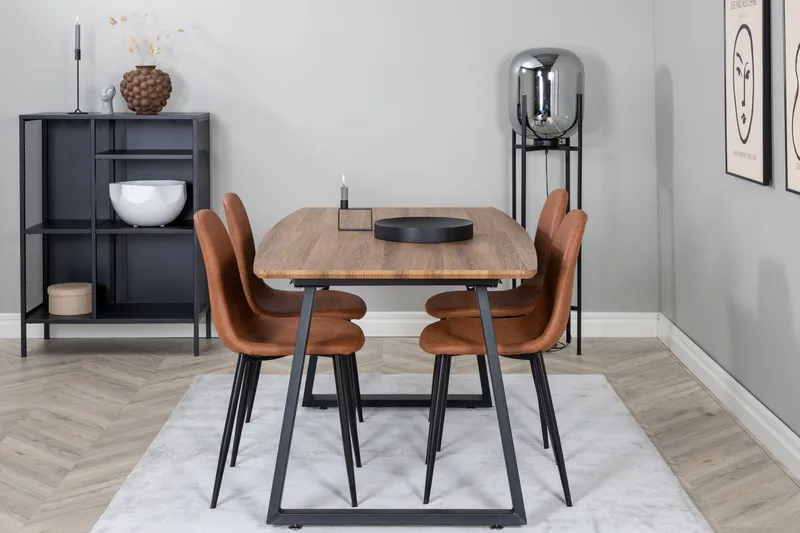 Inca Matgrupp 160 cm Rektangulär med 4 Polar stolar - Möbler - Bord & matgrupper - Matgrupper