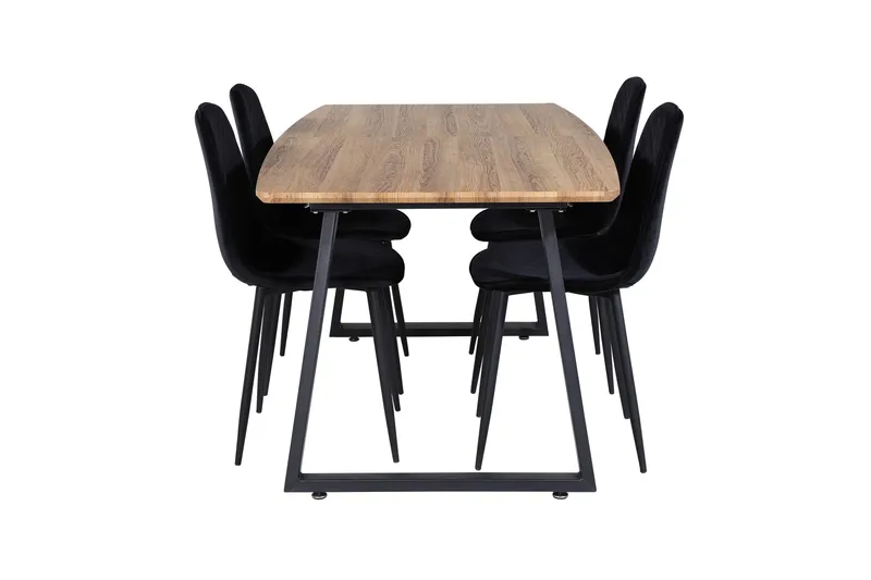 Inca Matgrupp 160 cm Rektangulär med 4 Polar stolar - Svart - Möbler - Bord & matgrupper - Matgrupper