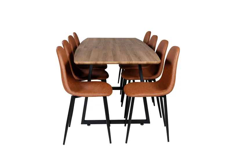 Inca Matgrupp 160 cm Rektangulär med 8 Polar stolar - Möbler - Bord & matgrupper - Matgrupper