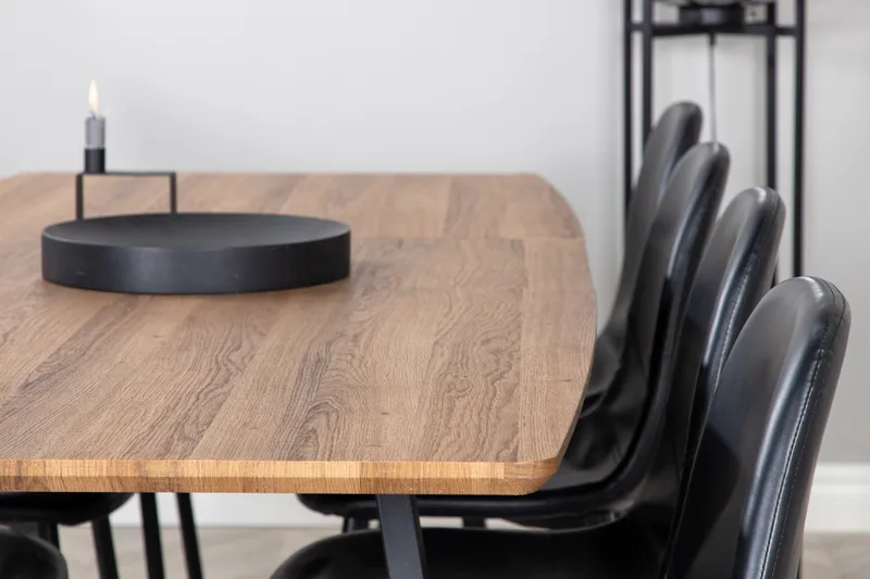 Inca Matgrupp 160 cm Rektangulär med 8 Polar stolar - Svart - Möbler - Bord & matgrupper - Matgrupper