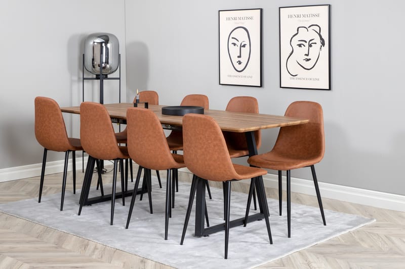 Inca Matgrupp 160 cm Rektangulär med 8 Polar stolar - Möbler - Bord & matgrupper - Matgrupper