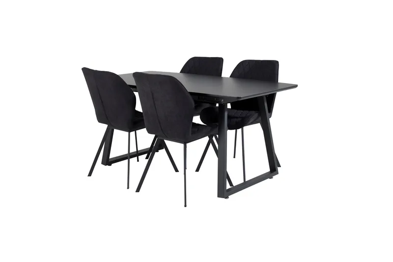 Inca Matgrupp Förlängningsbar 160 cm Rektangulär med 4 Gemma stolar - Möbler - Bord & matgrupper - Matgrupper