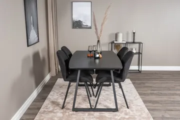 Inca Matgrupp Förlängningsbar 160 cm Rektangulär med 4 Gemma stolar - Möbler - Bord & matgrupper - Matgrupper