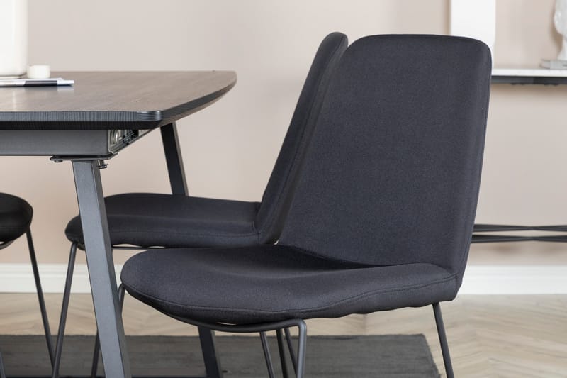 Inca Matgrupp Förlängningsbar 160 cm Rektangulär med 4 Muce stolar - Svart - Möbler - Bord & matgrupper - Matgrupper