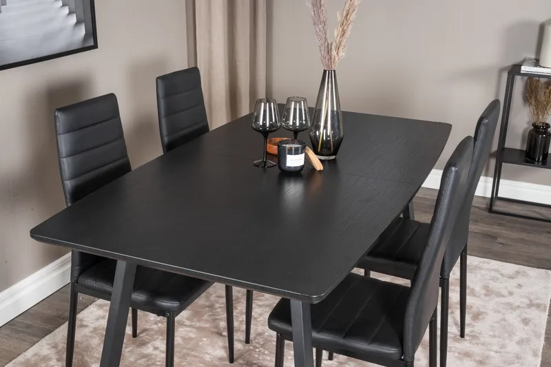 Inca Matgrupp Förlängningsbar 160 cm Rektangulär med 4 Slim stolar - Möbler - Bord & matgrupper - Matgrupper