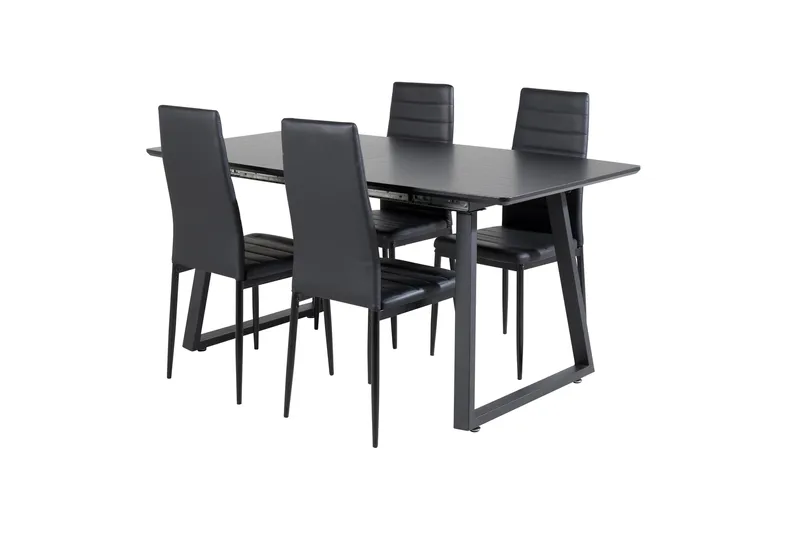 Inca Matgrupp Förlängningsbar 160 cm Rektangulär med 4 Slim stolar - Möbler - Bord & matgrupper - Matgrupper
