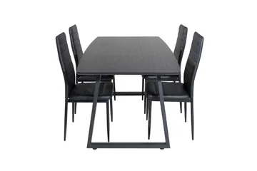 Inca Matgrupp Förlängningsbar 160 cm Rektangulär med 4 Slim stolar - Möbler - Bord & matgrupper - Matgrupper