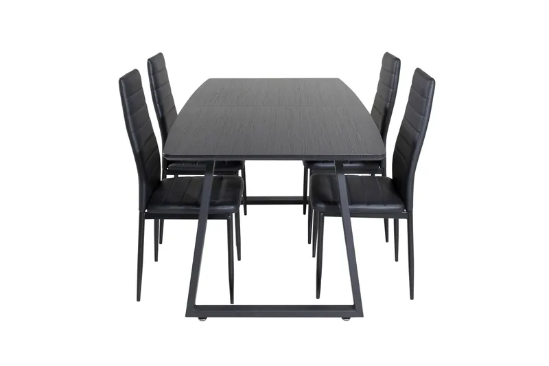 Inca Matgrupp Förlängningsbar 160 cm Rektangulär med 4 Slim stolar, undefined