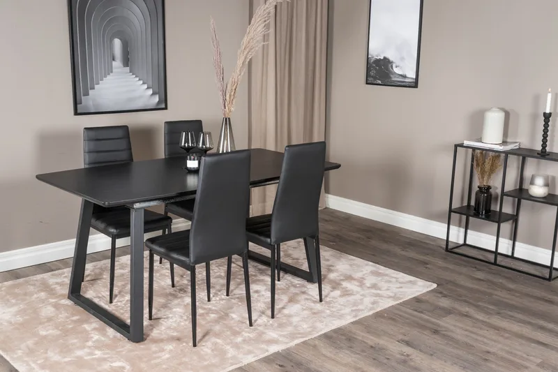 Inca Matgrupp Förlängningsbar 160 cm Rektangulär med 4 Slim stolar - Möbler - Bord & matgrupper - Matgrupper