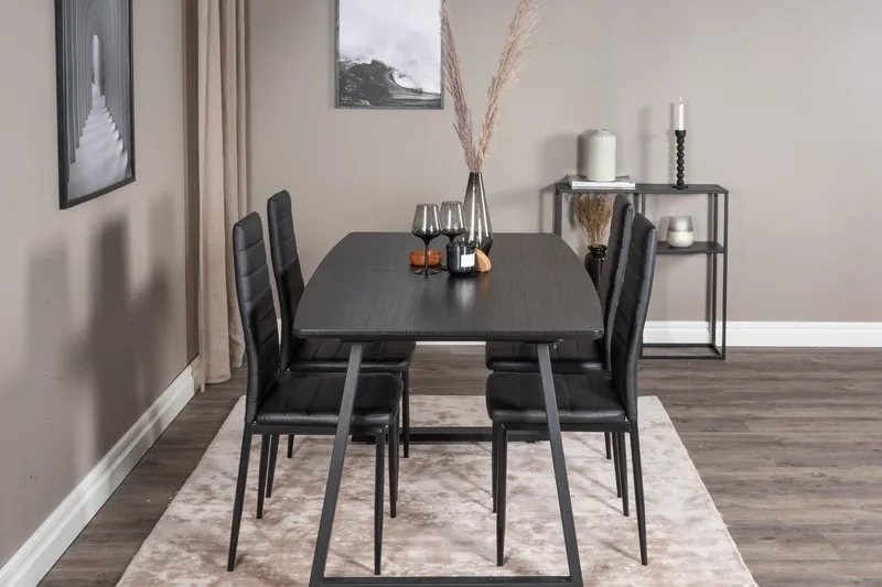 Inca Matgrupp Förlängningsbar 160 cm Rektangulär med 4 Slim stolar - Möbler - Bord & matgrupper - Matgrupper