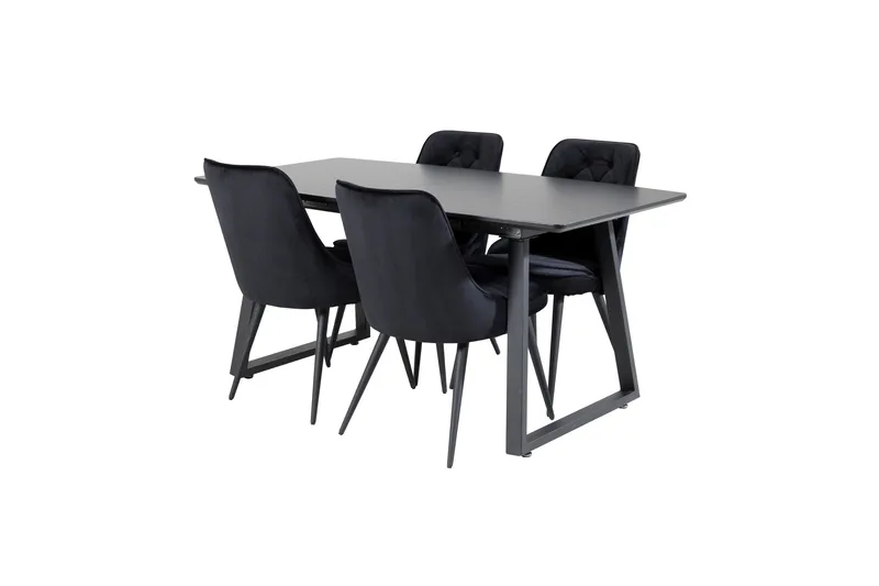 Inca Matgrupp Förlängningsbar 160 cm Rektangulär med 4 Velvet Deluxe stolar - Möbler - Bord & matgrupper - Matgrupper