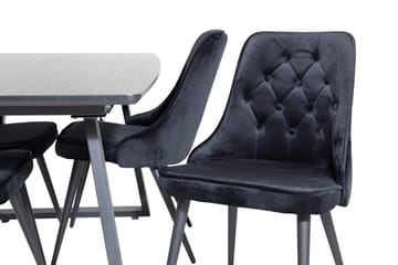 Inca Matgrupp Förlängningsbar 160 cm Rektangulär med 4 Velvet Deluxe stolar - Möbler - Bord & matgrupper - Matgrupper