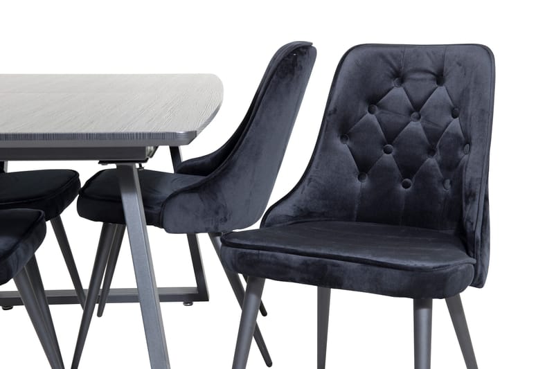 Inca Matgrupp Förlängningsbar 160 cm Rektangulär med 4 Velvet Deluxe stolar - Möbler - Bord & matgrupper - Matgrupper