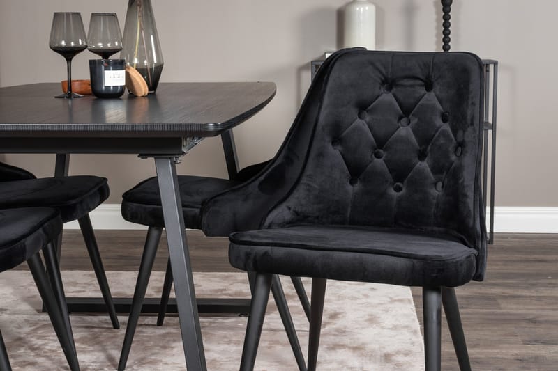 Inca Matgrupp Förlängningsbar 160 cm Rektangulär med 4 Velvet Deluxe stolar - Möbler - Bord & matgrupper - Matgrupper