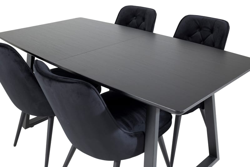 Inca Matgrupp Förlängningsbar 160 cm Rektangulär med 4 Velvet Deluxe stolar - Möbler - Bord & matgrupper - Matgrupper