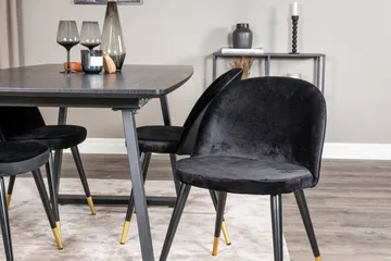 Inca Matgrupp Förlängningsbar 160 cm Rektangulär med 4 Velvet stolar - Möbler - Bord & matgrupper - Matgrupper