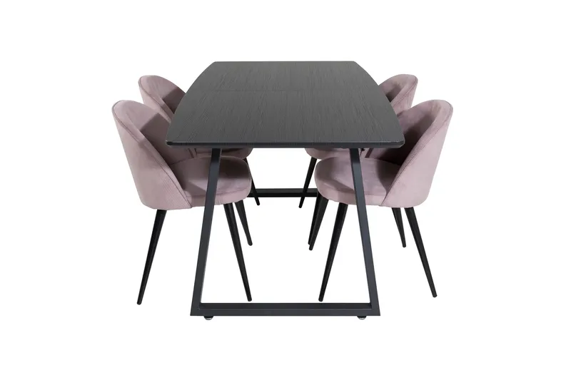 Inca Matgrupp Förlängningsbar 160 cm Rektangulär med 4 Velvet stolar, undefined