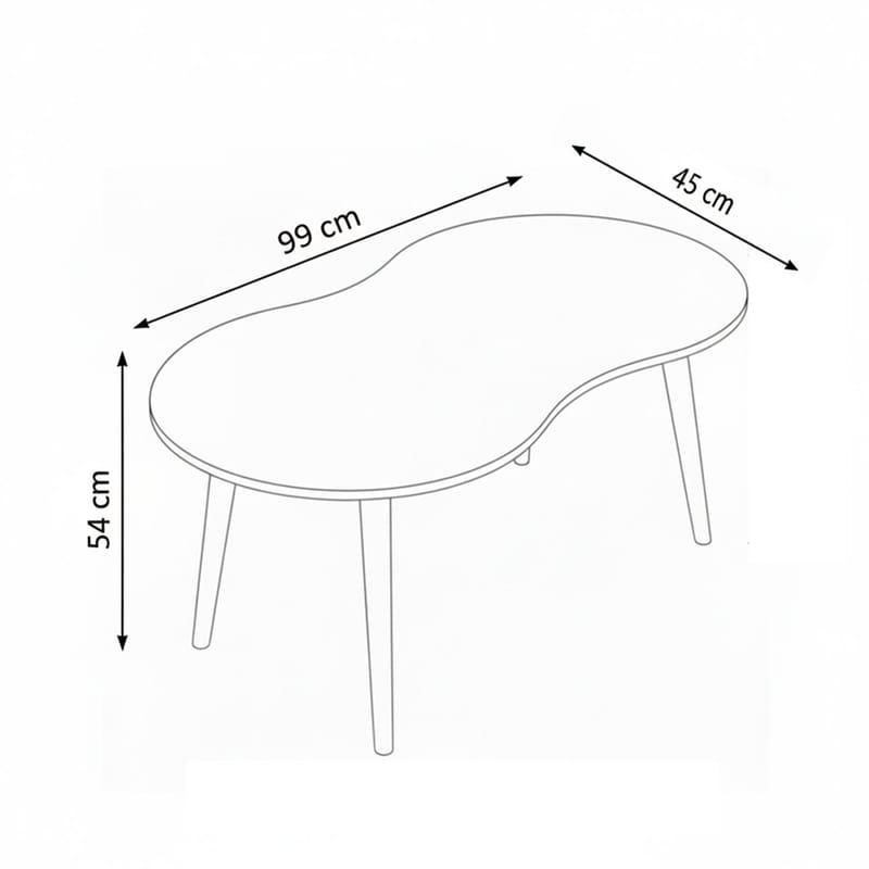 Indumati Soffbord 99 cm - Vit - Möbler - Bord & matgrupper - Soffbord