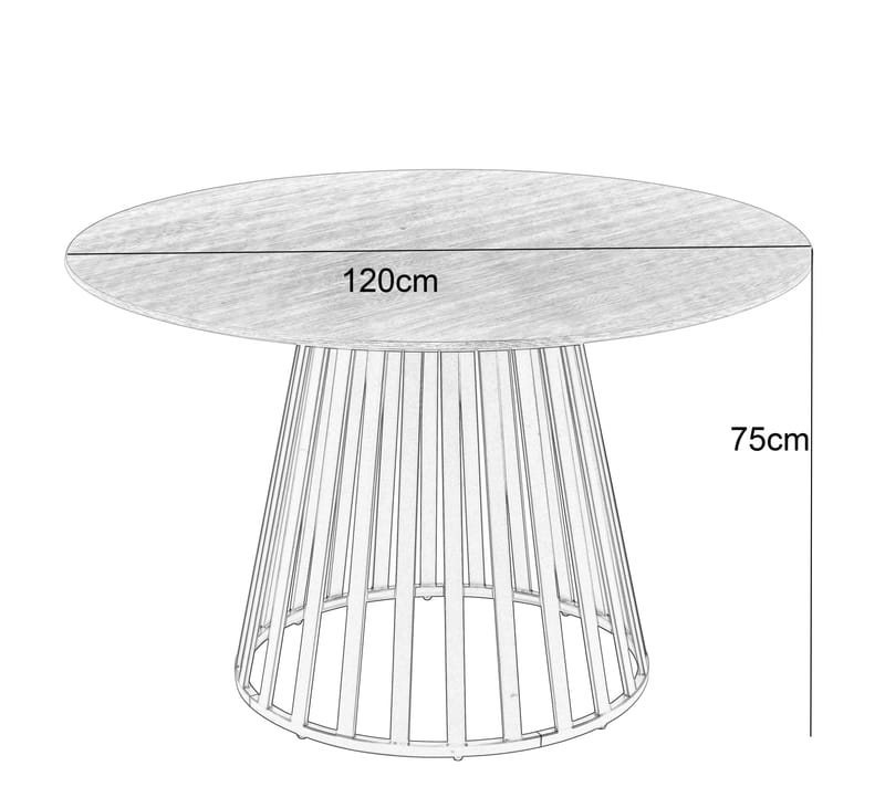Inez runt matbord Ø120 cm ekfanèr / Svart metall - Ekfanèr / Svart Metall - Möbler - Bord & matgrupper - Matbord & köksbord