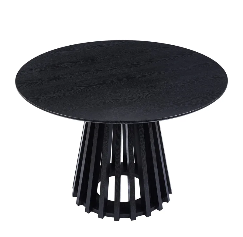 Inez runt matbord Ø120 cm - Svartbetsad ek, Svartbetsad ek