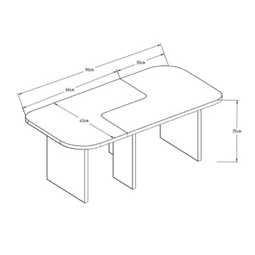 Iris Soffbordsset 90x35x45 cm - Svart - Möbler - Bord & matgrupper - Soffbord