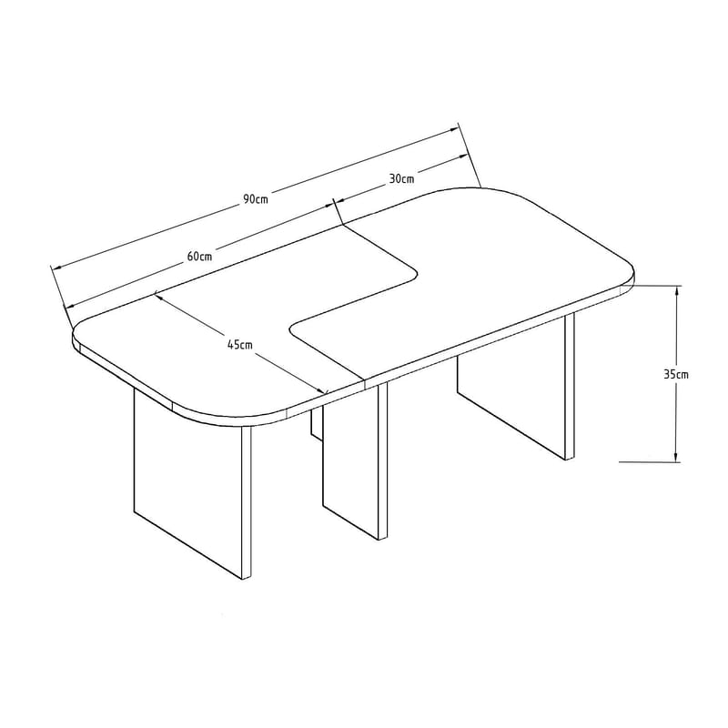 Iris Soffbordsset 90x35x45 cm - Travertin - Möbler - Bord & matgrupper - Soffbord