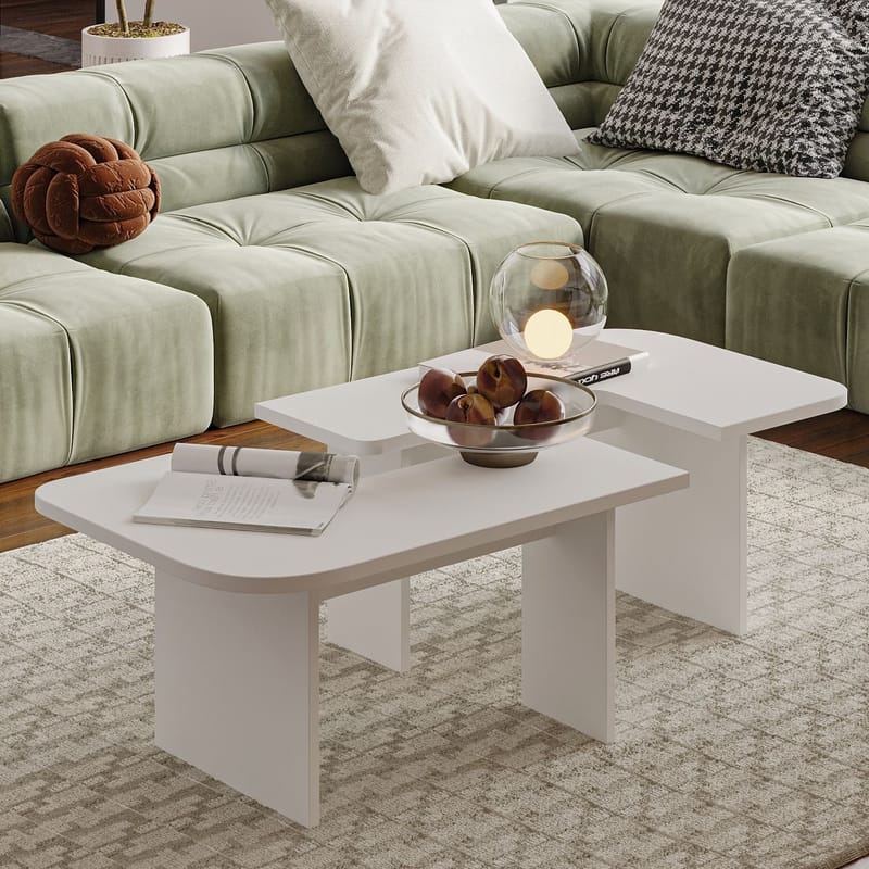 Iris Soffbordsset 90x35x45 cm - Vit - Möbler - Bord & matgrupper - Soffbord