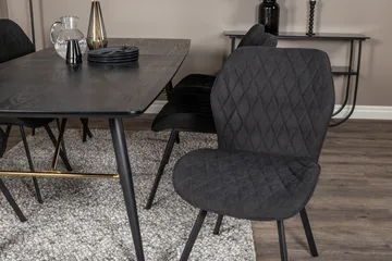 Irunea Förlängningsbar Matgrupp 180 cm inkl 6 Sumoas Stolar - Svart - Möbler - Bord & matgrupper - Matgrupper
