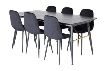 Irunea Förlängningsbar Matgrupp 180 cm inkl 6 Ypas Stolar - Svart - Möbler - Bord & matgrupper - Matgrupper
