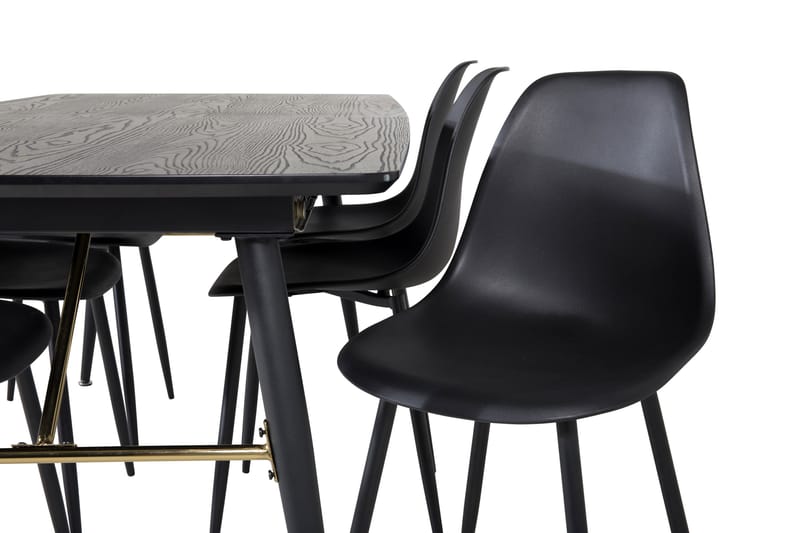 Irunea Förlängningsbar Matgrupp 180 cm inkl 6 Ypas Stolar - Svart - Möbler - Bord & matgrupper - Matgrupper