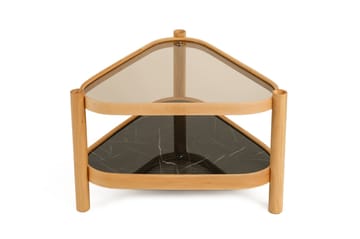 Isdahl Soffbord 95x48x95 cm - Ek och svart marmormönster - Möbler - Bord & matgrupper - Soffbord