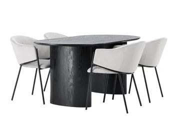 Isolde Matbord 180x90 cm med 4 Evelina Karmstol - Möbler - Bord & matgrupper - Matgrupper