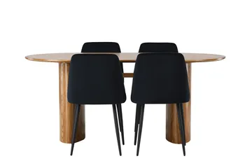 Isolde Matbord 180x90 cm med 4 Night Matstol - Möbler - Bord & matgrupper - Matgrupper