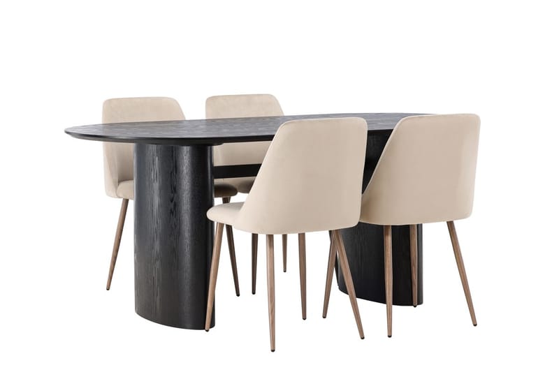 Isolde Matbord 180x90 cm med 4 Night Matstol - Möbler - Bord & matgrupper - Matgrupper
