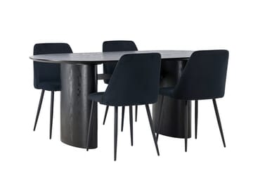 Isolde Matbord 180x90 cm med 4 Night Matstol - Möbler - Bord & matgrupper - Matgrupper