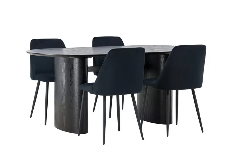 Isolde Matbord 180x90 cm med 4 Night Matstol - Möbler - Bord & matgrupper - Matgrupper
