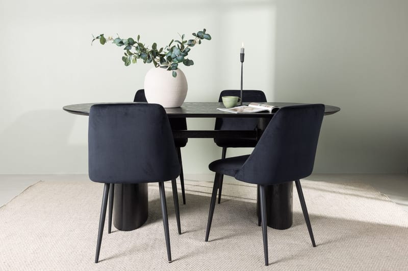 Isolde Matbord 180x90 cm med 4 Night Matstol