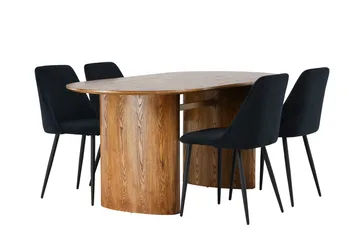 Isolde Matbord 180x90 cm med 4 Night Matstol - Möbler - Bord & matgrupper - Matgrupper