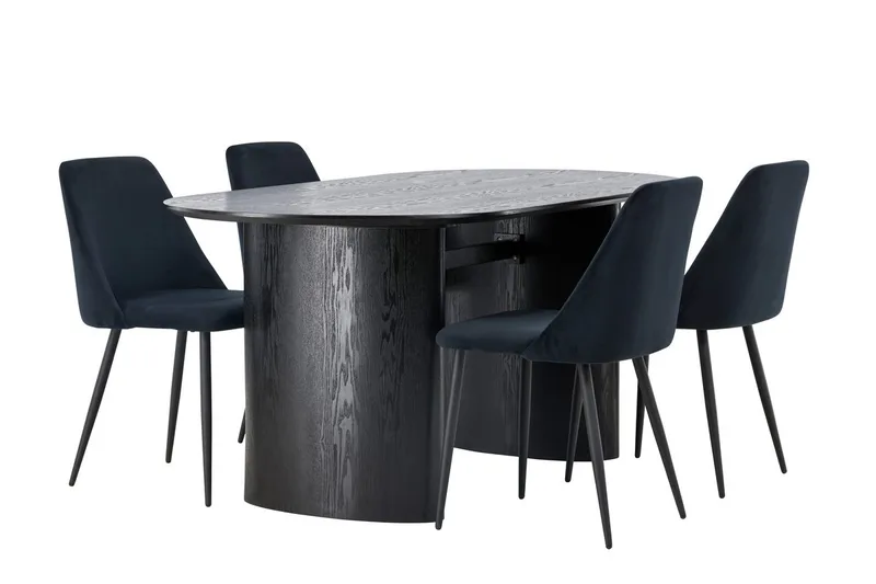 Isolde Matbord 180x90 cm med 4 Night Matstol - Möbler - Bord & matgrupper - Matgrupper