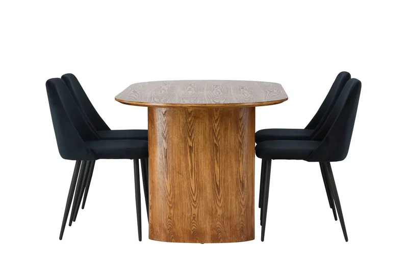Isolde Matbord 180x90 cm med 4 Night Matstol - Möbler - Bord & matgrupper - Matgrupper