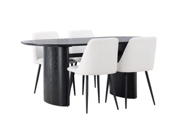 Isolde Matbord 180x90 cm med 4 Night Matstol - Möbler - Bord & matgrupper - Matgrupper