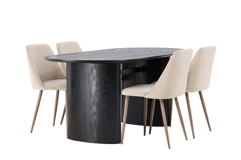 Isolde Matbord 180x90 cm med 4 Night Matstol - Möbler - Bord & matgrupper - Matgrupper