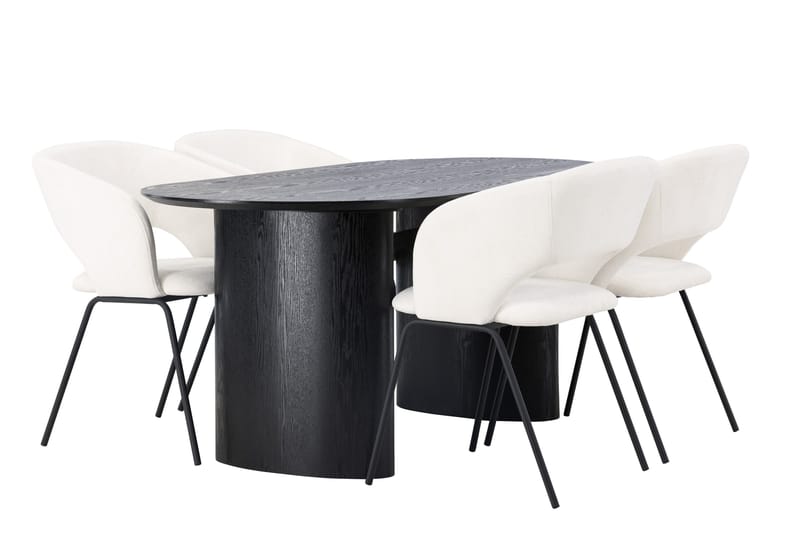 Isolde Matgrupp 180 cm Oval med 4 Day stolar - Svart - Möbler - Bord & matgrupper - Matgrupper