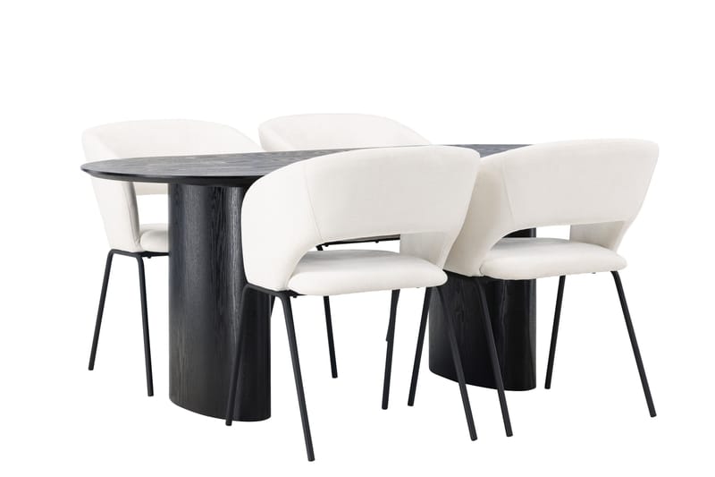 Isolde Matgrupp 180 cm Oval med 4 Day stolar - Svart - Möbler - Bord & matgrupper - Matgrupper